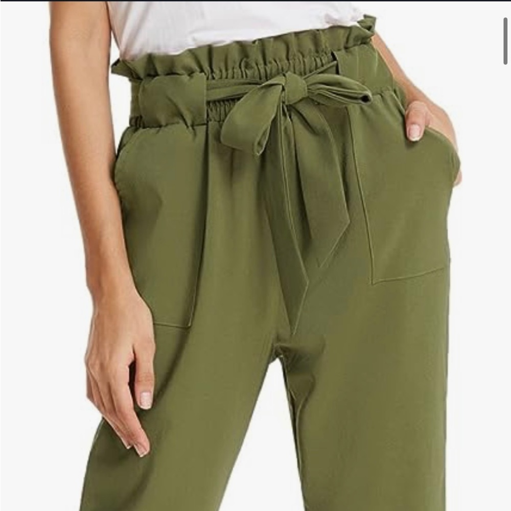 Grace Karin Paper Bag Waist Slim Fit Pants